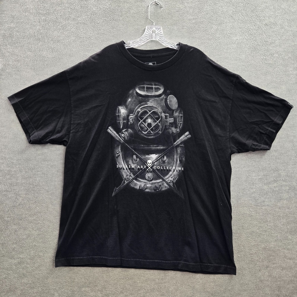 Sullen Men Shirt 2XL Black Dark Water Suit Ink Art‎ Logo Graphic Crew Neck Tee
